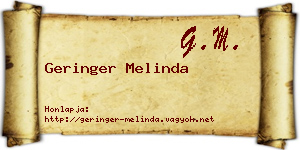 Geringer Melinda névjegykártya