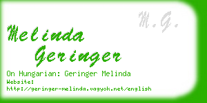 melinda geringer business card